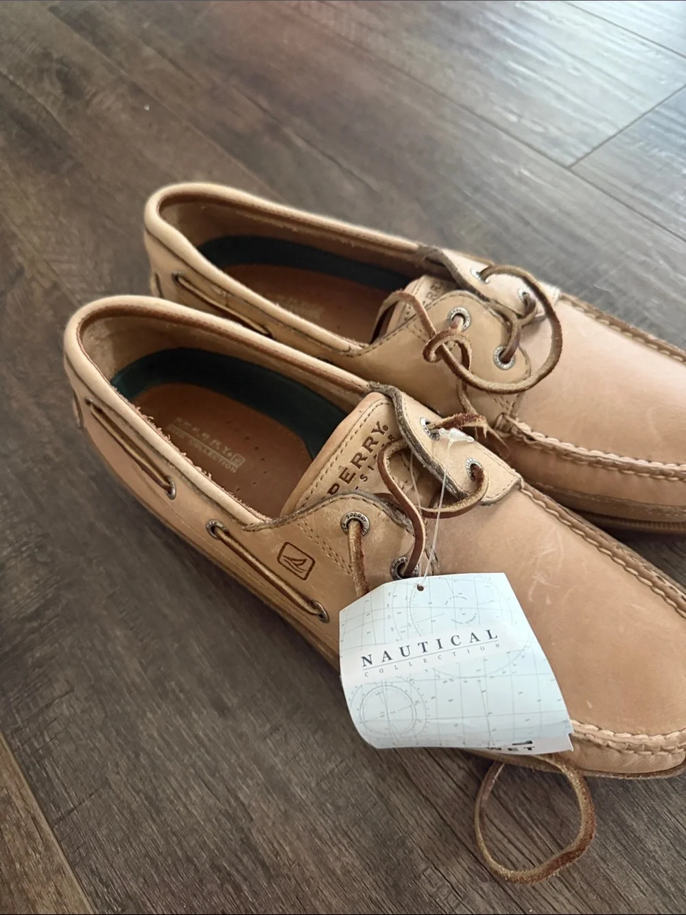 Sperry Men's Two-Eye Leather Boat Shoes in Light Brown